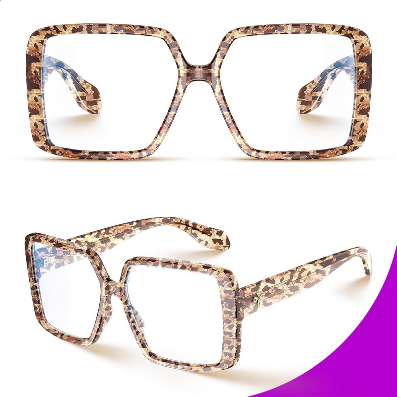 VISOONE Oversized TR90 Blue Light Blocking Glasses Fashion Accessories Non Prescription for Women Harvard - Image 5